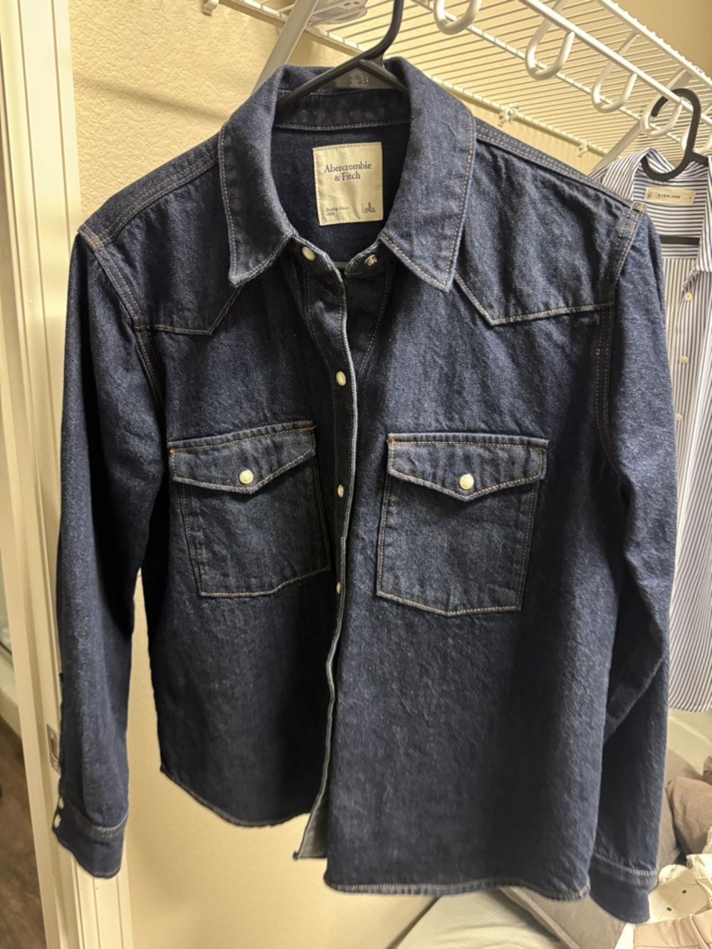 Abercrombie & Fitch Indigo Denim Shirt Jacket